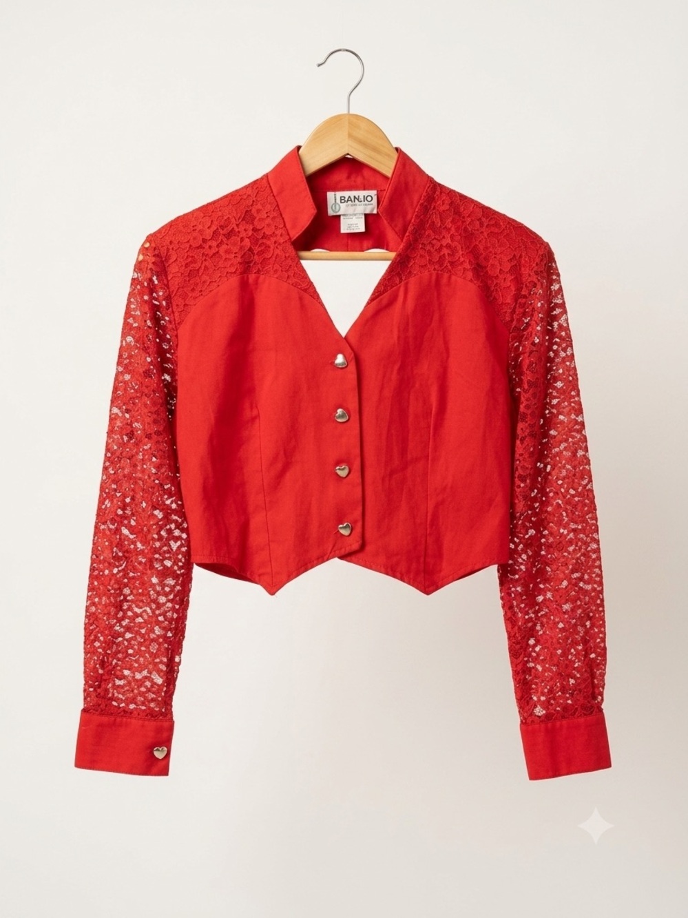 Vintage 80s Banjo Texas Red Heart Western Jacket
